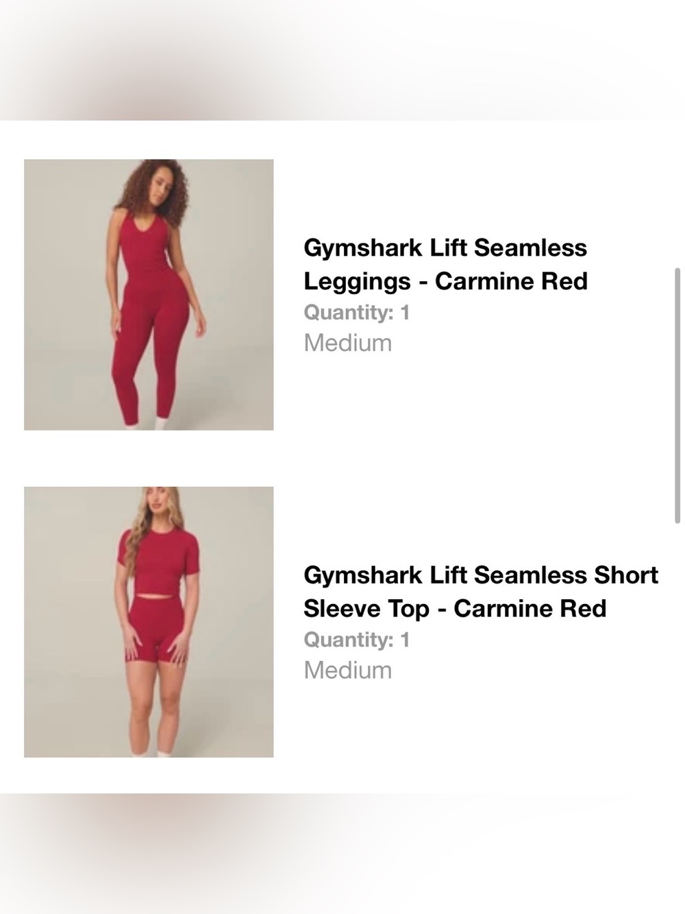 Gymshark Seamless Active Set in Carmine Red - Leggings & Top